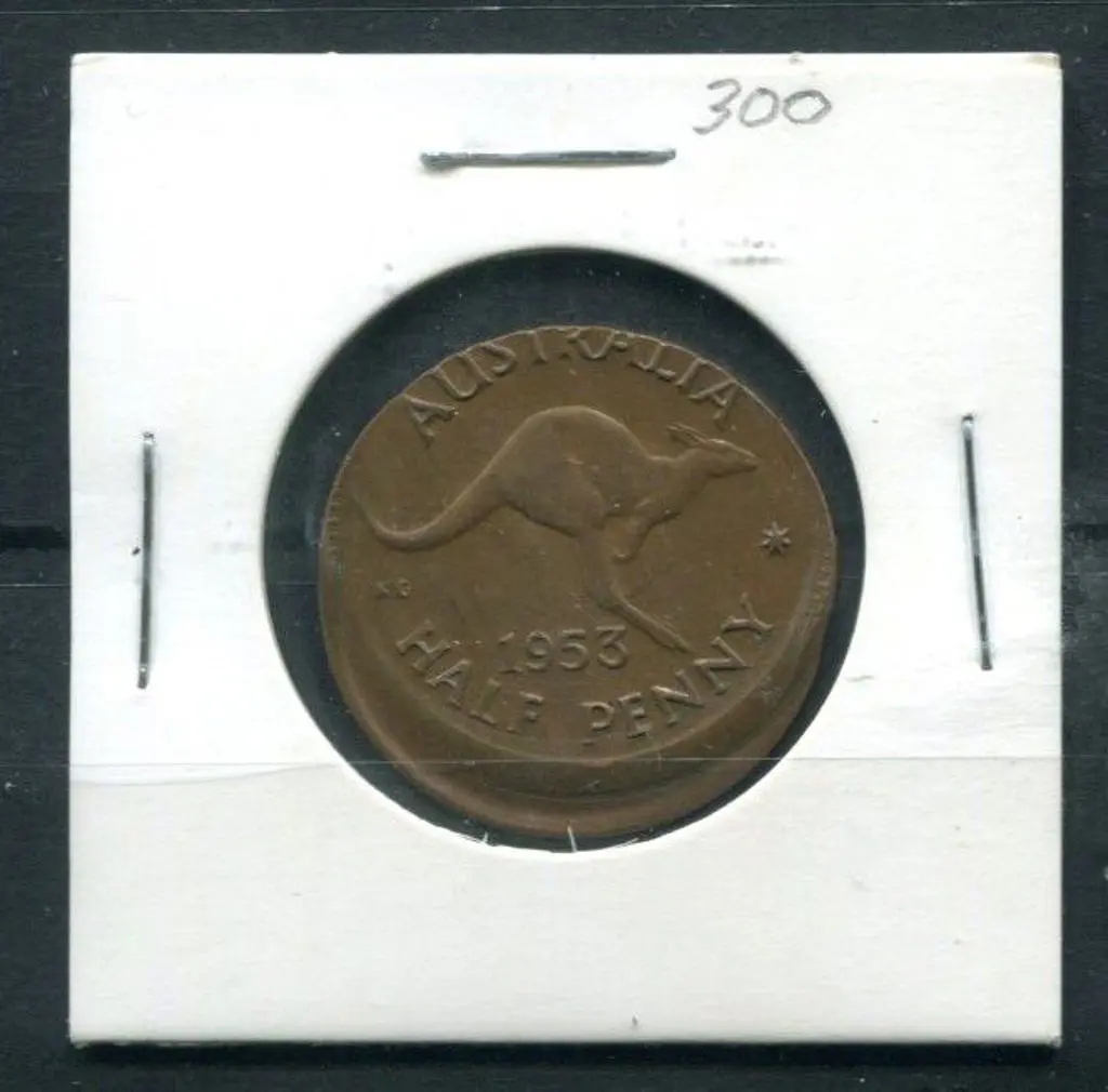 1953 Halfpenny with massive misstrike. EF Image 1++