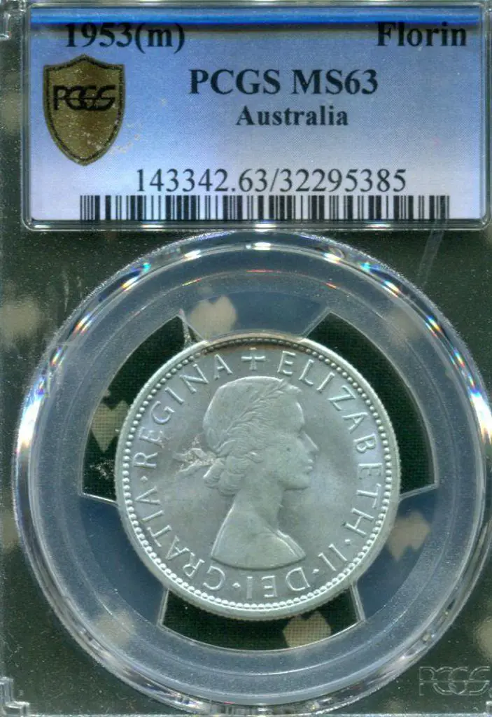 1953 (M) Florin. PCGS slabbed MS63. Image 1++
