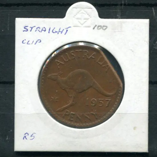 1957 Penny with "straight clip". VF