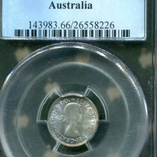 1957 (M) Threepence. PCGS slabbed MS66.