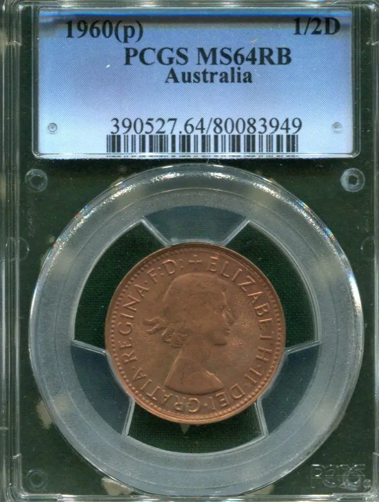 1960 (P) Halfpenny. PCGS slabbed MS64RB. Image 1++
