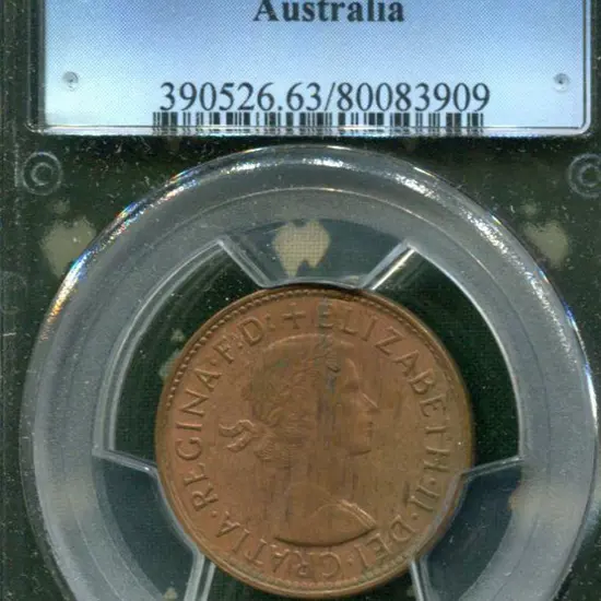 1960 (P) Halfpenny. PCGS slabbed MS63BN.