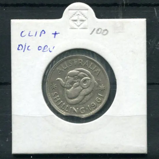 1961 Shilling with "clipped edge". VF