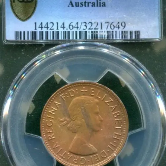 1962 (P) Halfpenny. PCGS slabbed MS64BN.