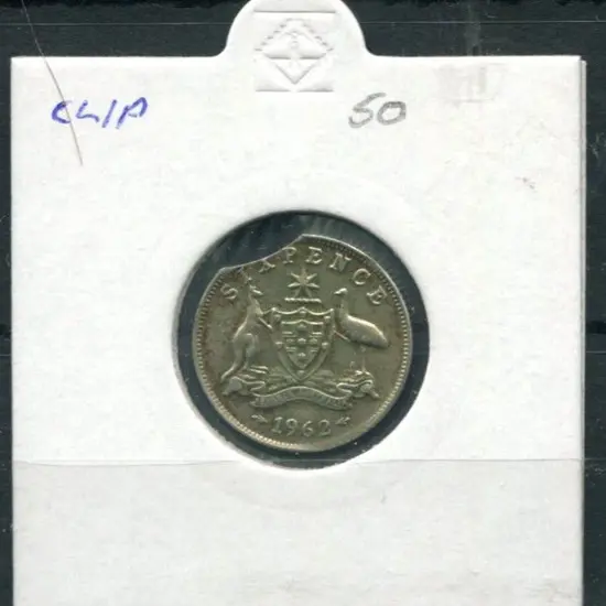 1962 Sixpence with "clipped edge". VF