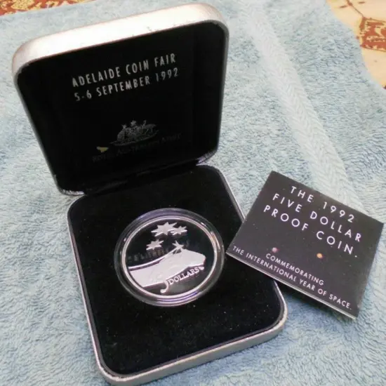 1992 $5 Year of Space Silver Proof in RAM case/box ...