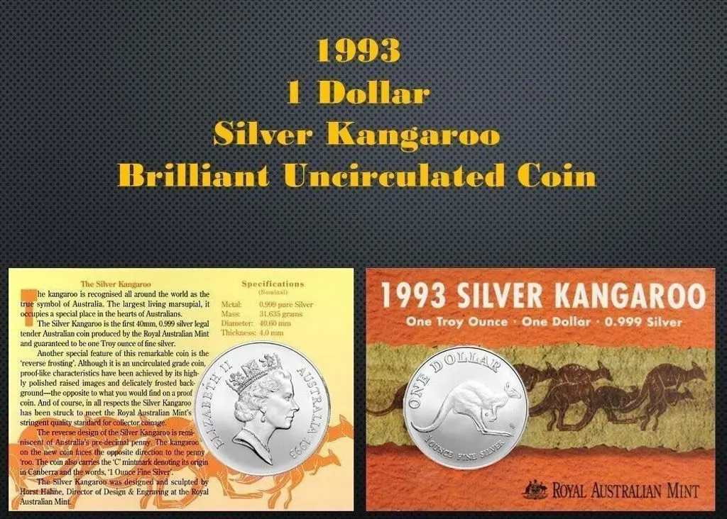 1993 $1 Kangaroo 1oz silver RAM plus 2015 & 2016 ... Image 1++