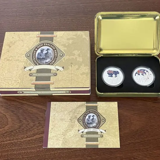 2005 $1 90th Anniv of Anzacs with joint Aust & NZ ...