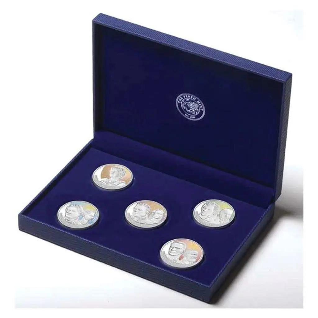 2006 $1 "Figures of Note" 1oz silver set of 5 for ... Image 1++