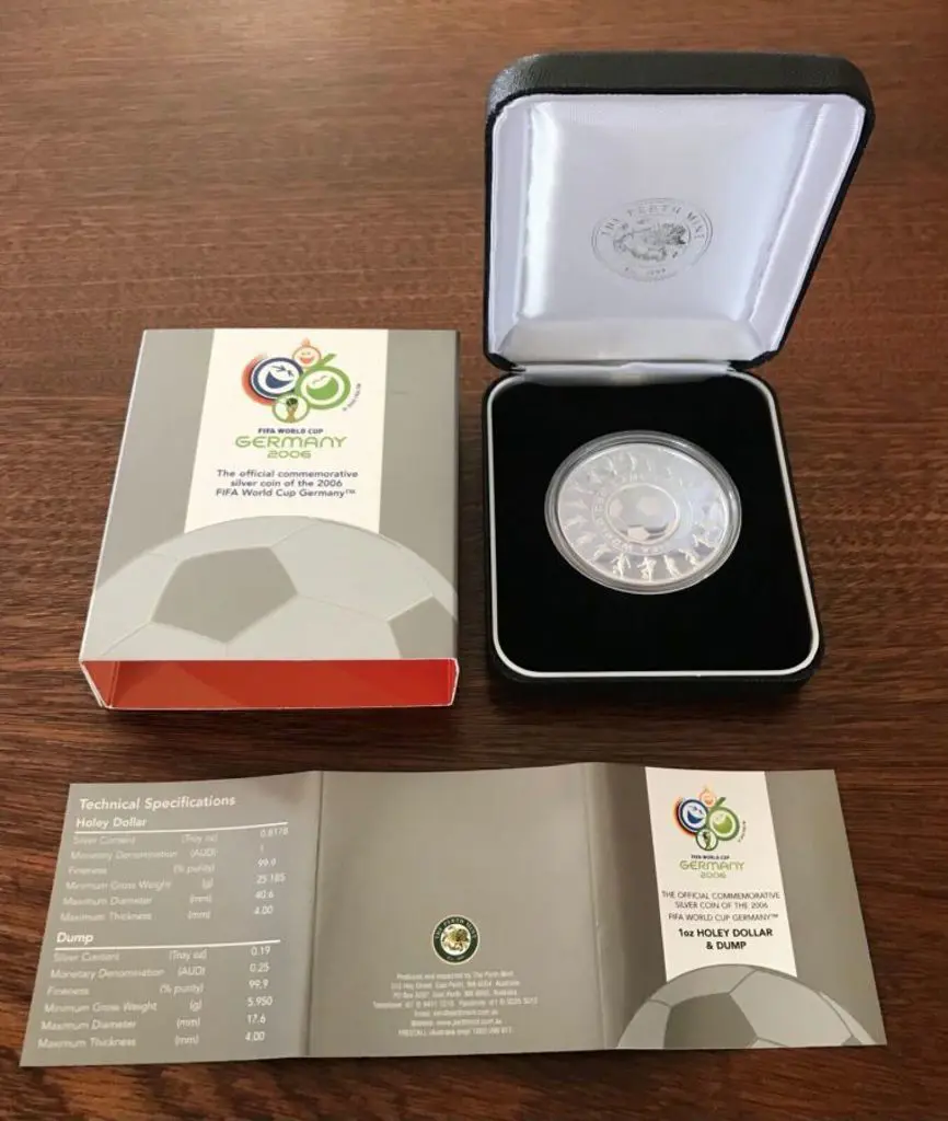 2006 $1 FIFA World Cup Germany 1oz silver Holey ... Image 1++