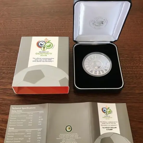 2006 $1 FIFA World Cup Germany 1oz silver Holey ...
