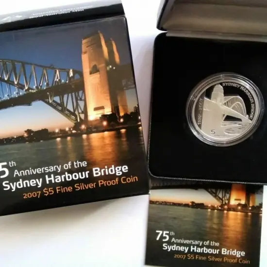 2007 $5 75th Anniv of Sydney Harbour Bridge Silver ...