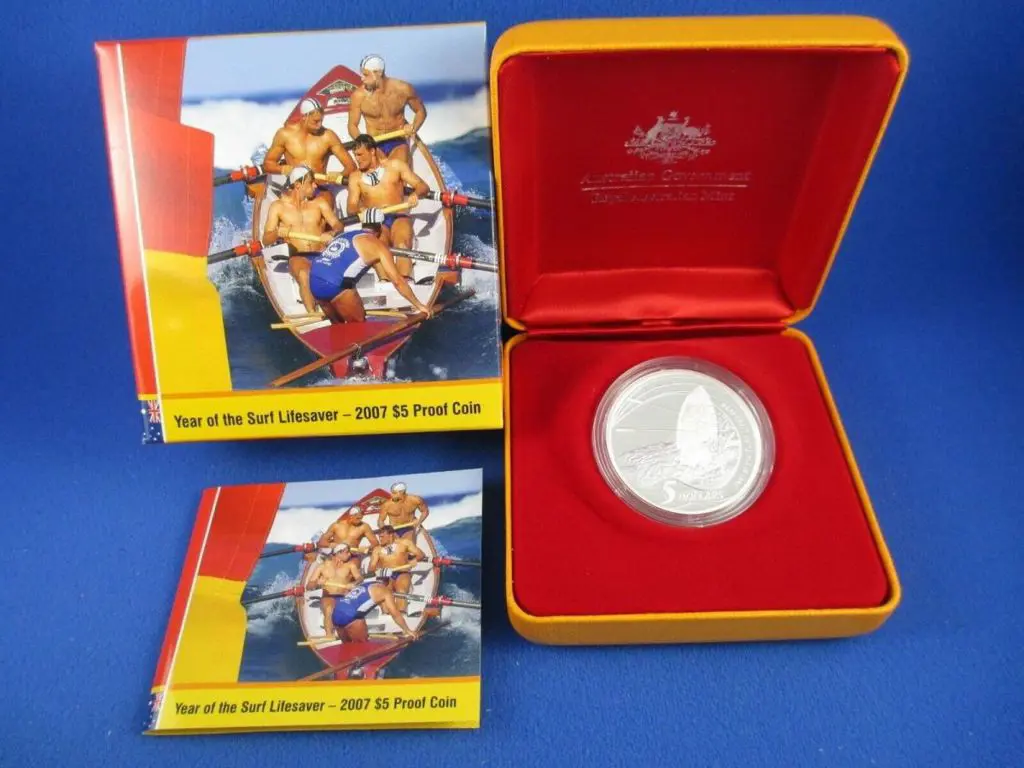 2007 $5 Year of the Lifesaver Silver Proof in RAM ... Image 1++