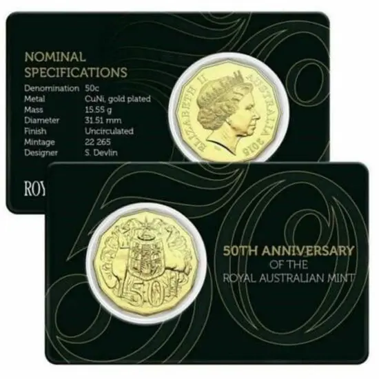 2007 50c Royal 60th Wedding Anniv, 2015 50c 50th ...
