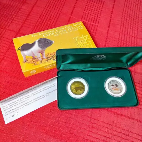 2007 50c Year of the Pig 1oz silver & aluminium ...