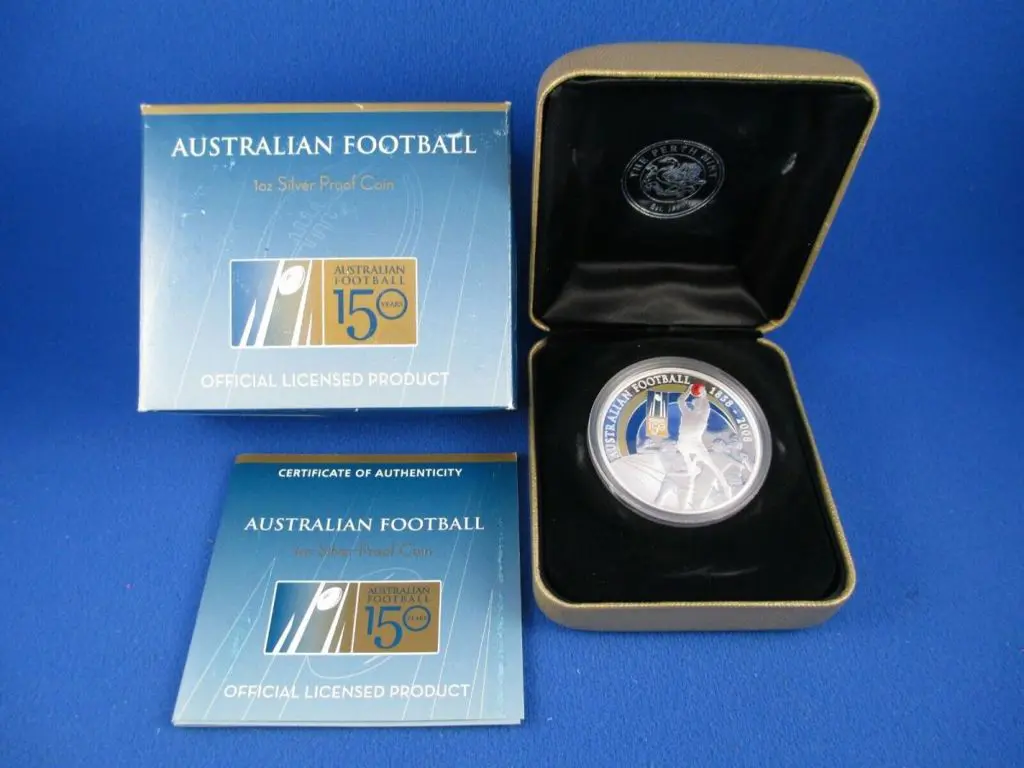 2008 $1 AFL 150th Anniv 1oz Silver Proof plus 2 x ... Image 1++