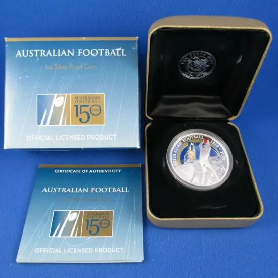2008 $1 AFL 150th Anniv 1oz Silver Proof plus 2 x ...