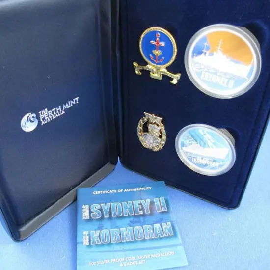 2008 $1 HMAS Sydney II & $1 HSK-8 Kormoran 1oz ...