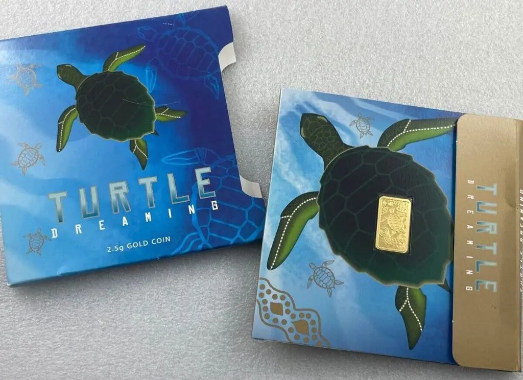2008 $15 Turtle Dreaming 2.5g gold rectangular ... Image 1++