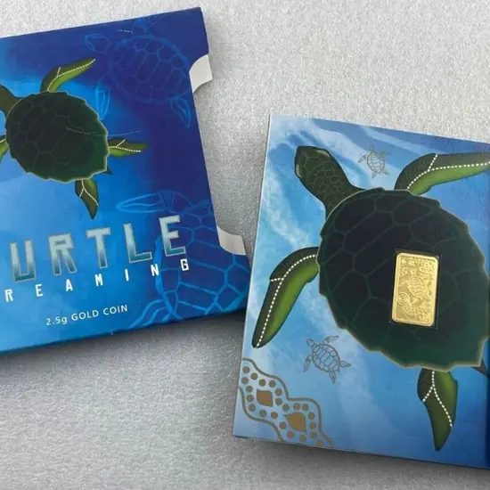 2008 $15 Turtle Dreaming 2.5g gold rectangular ...