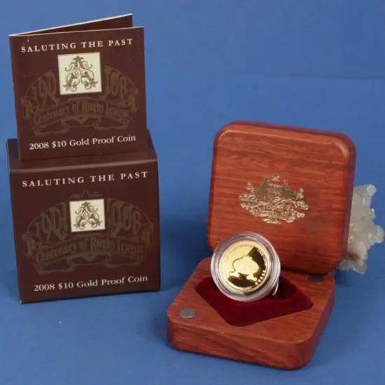 2008 $10 Rugby League Cent 1/10oz Gold Proof Coin ...