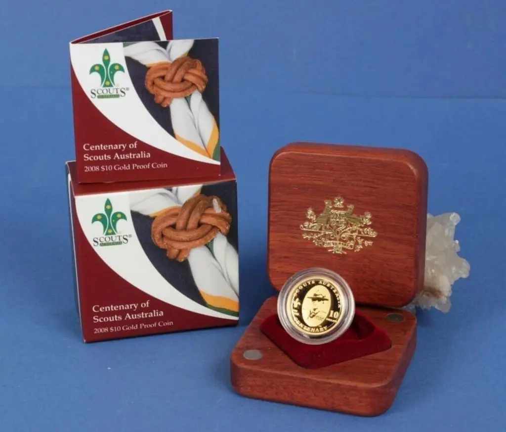 2008 $10 Scout Cent 1/10oz Gold Proof Coin plus ... Image 1++