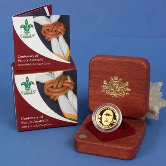 2008 $10 Scout Cent 1/10oz Gold Proof Coin plus ...