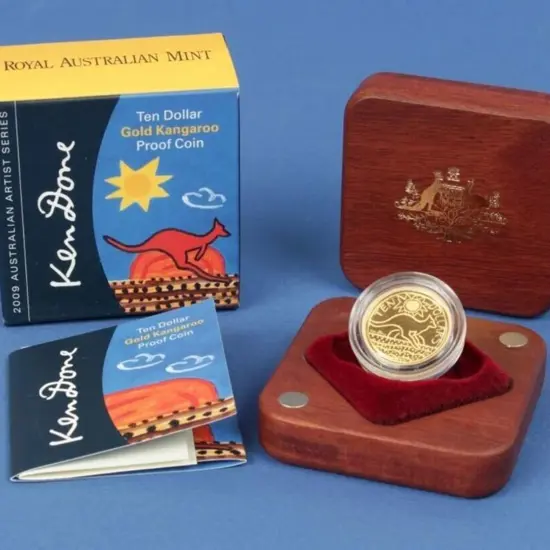 2009 $10 Ken Done Kangaroo 1/10oz Gold Proof in ...
