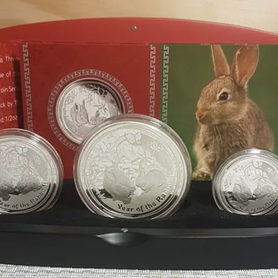 2011 "Year of the Rabbit" Lunar 1oz Silver 3 Coin ...