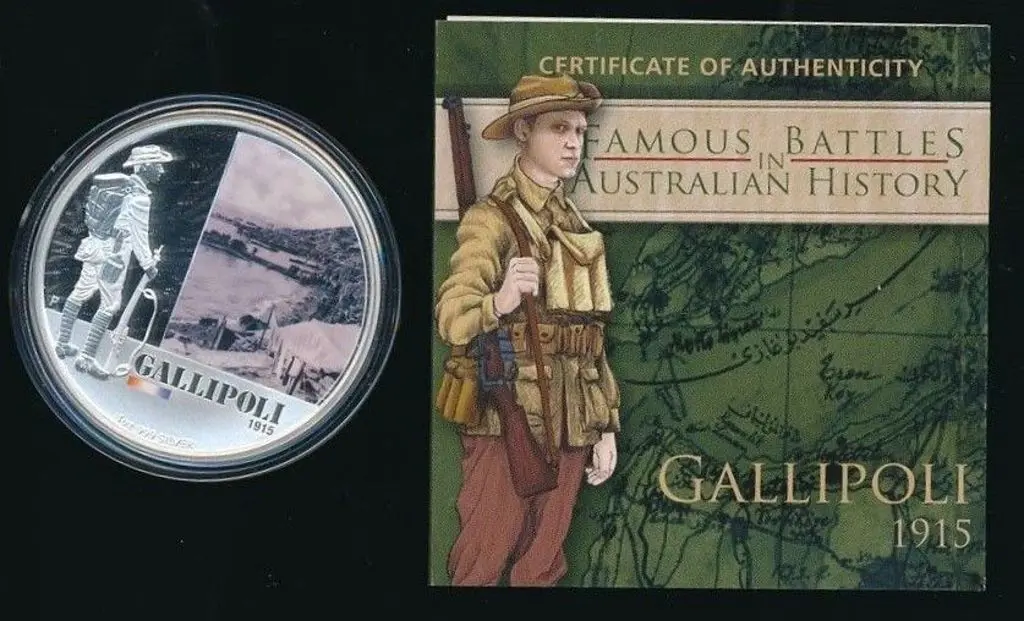 2011 $1 Famous Battles - Gallipoli 1oz Silver ... Image 1++