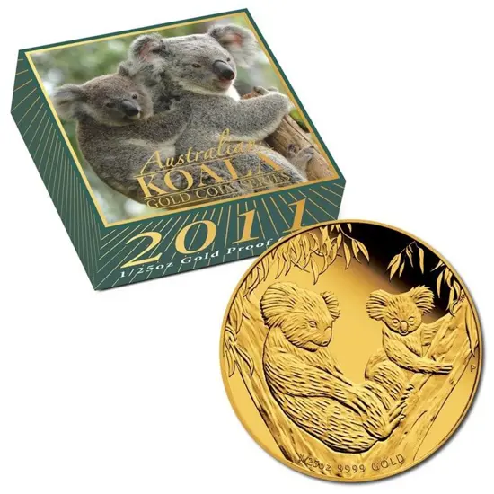 2011 $5 Koala 1/25oz gold proof coin in Perth Mint ...