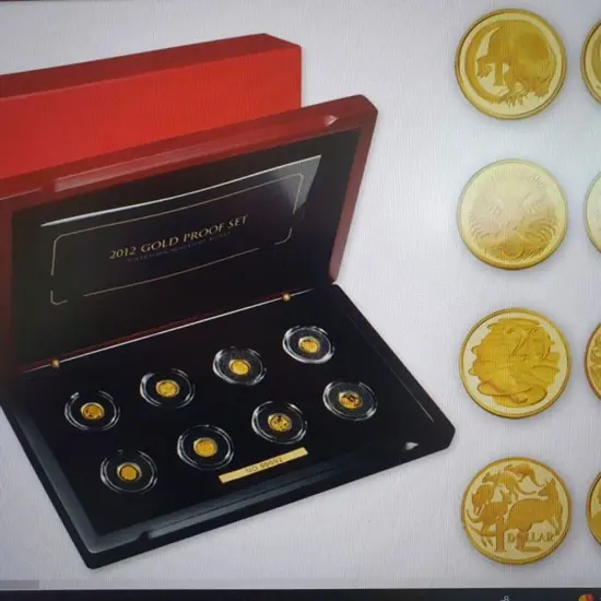 2012 1c to $2 Miniature Gold Proof Coins Set of 8 ...