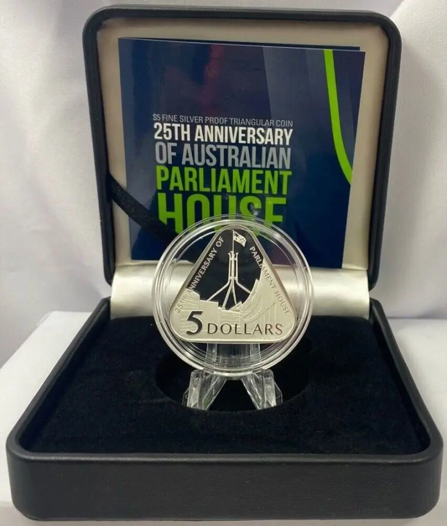2013 $5 Parliament House 25th Anniv silver proof ... Image 1++