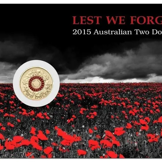 2015 $2 "Lest We Forget" coloured coins in Downies ...