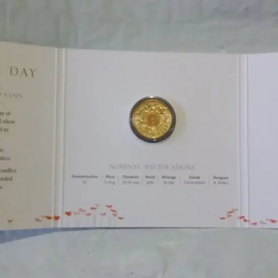 2015 $2 Remembrance Day "C" Mint Mark coloured in ...