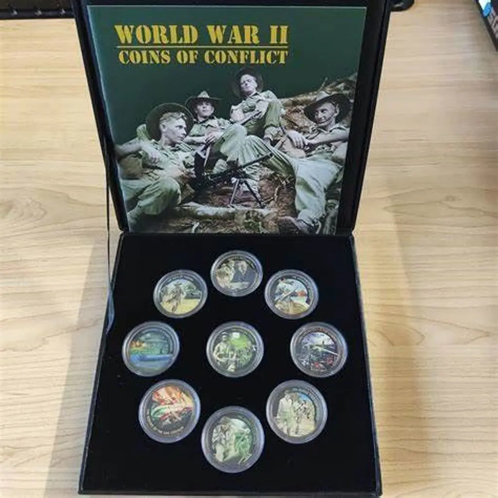 2018 "WWII Coins of Conflict" set of 9 Pennies, ... Image 1++