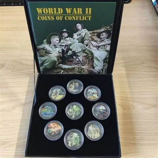 2018 "WWII Coins of Conflict" set of 9 Pennies, ...