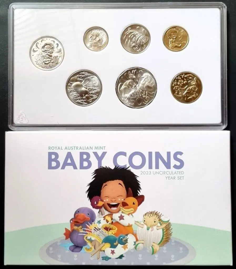 2023 "Baby Coins" Unc set of 6 plus token in RAM ... Image 1++