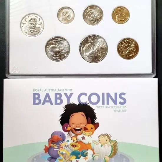 2023 "Baby Coins" Unc set of 6 plus token in RAM ...
