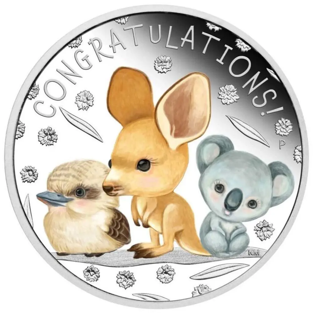 2023 $1 Newborn baby ½oz silver proof coloured ... Image 1++