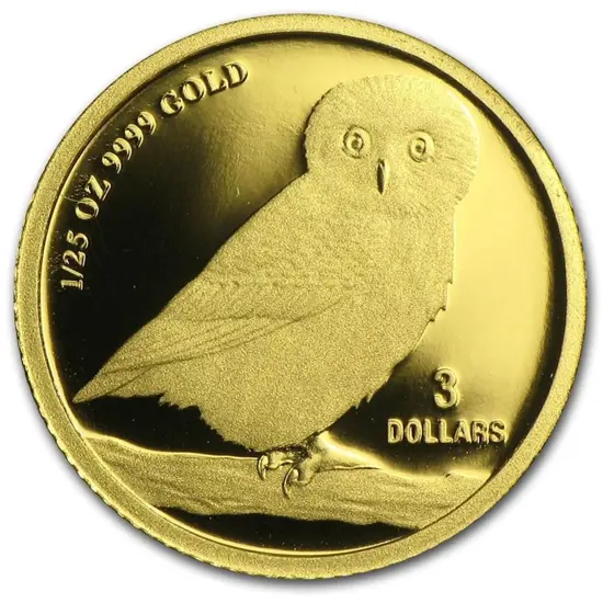 Tuvalu 2007 $3 Wise (Barking) Owl 1/25oz Gold Coin ...