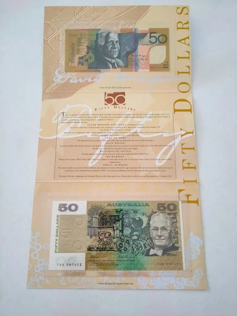 1995 $50 Last Paper & First Polymer Two Note ... Image 1++