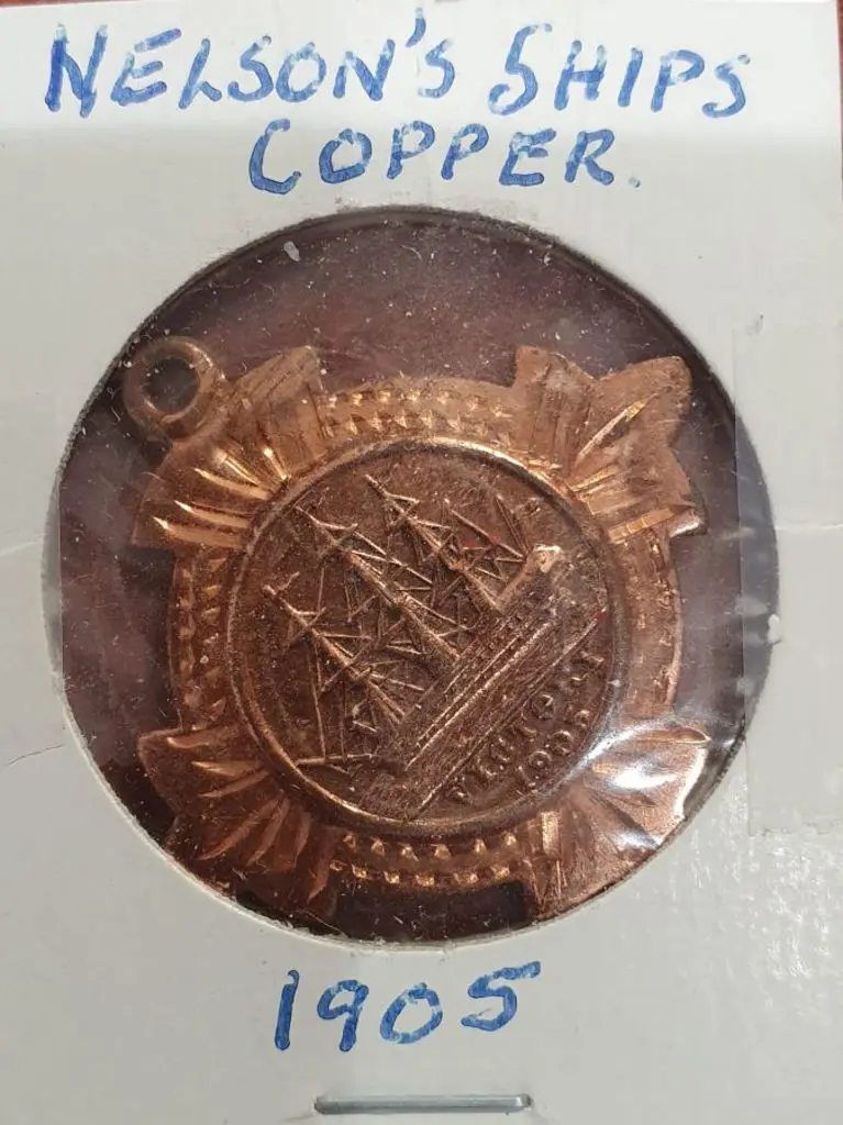 1905 HMS Victory image on star shaped medal with ... Image 1++