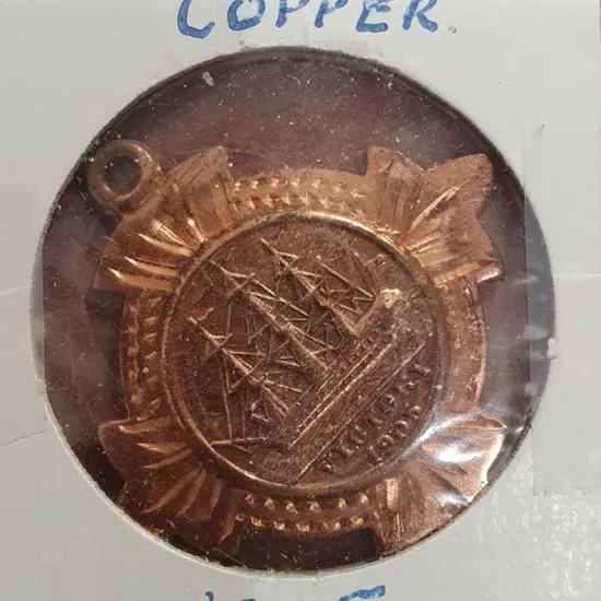 1905 HMS Victory image on star shaped medal with ...