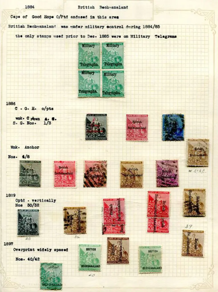 Bechuanaland 1884/97 "BRITISH BECHUANALAND" ovpts ... Image 1++