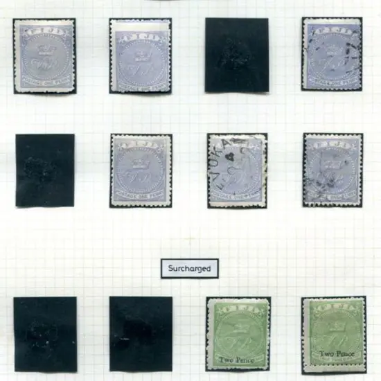 Fiji 1878/80 1d pale & dull ultramarine shades, ...