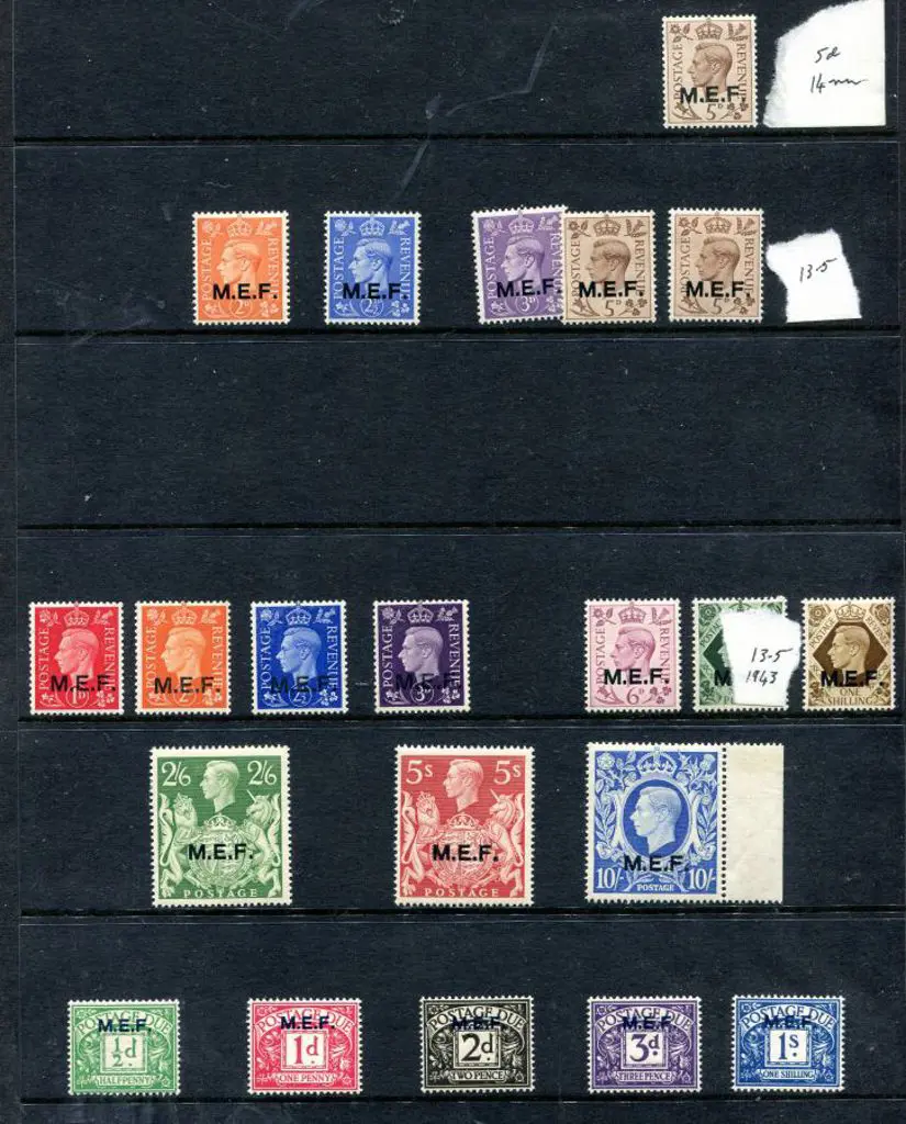Middle East Forces Overprints on GB comprising MEF ... Image 1++