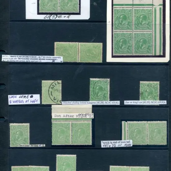 KGV ½d green LMW range incl 22 items with ...