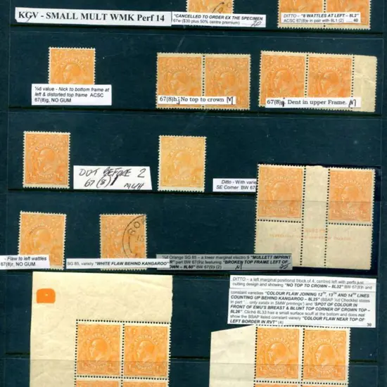KGV ½d orange SMW, perf. 14. MUH/MLH group (2 F/U) ...