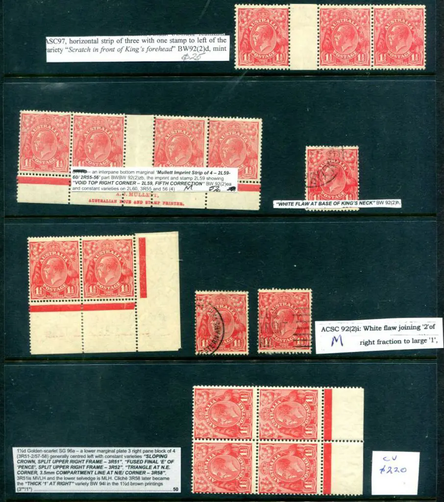 KGV 1½d red & 2d red SMW, perf. 13½x12½ group incl ... Image 1++